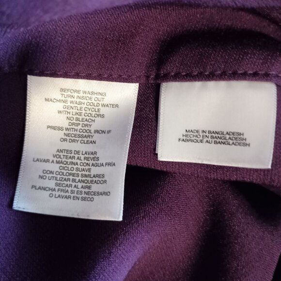 Black Label by Evan Picone Dress Pants Sz 10 Eggplant Cotton Spandex Blend - Picture 6 of 7